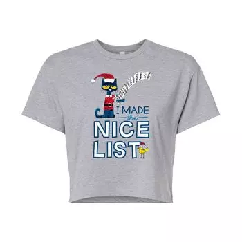 Укороченная футболка с рисунком Pete The Cat Nice List для юниоров Licensed Character