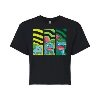 Укороченная футболка с рисунком Pokmon Bulbasaur Evolution для юниоров Licensed Character, черный