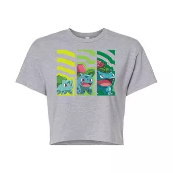 Укороченная футболка с рисунком Pokmon Bulbasaur Evolution для юниоров Licensed Character, серый