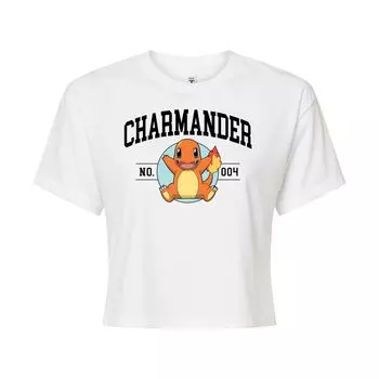 Укороченная футболка с рисунком Pokmon Charmander 004 для юниоров Licensed Character, белый