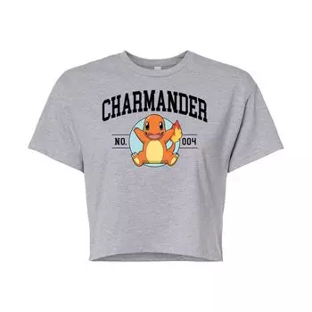 Укороченная футболка с рисунком Pokmon Charmander 004 для юниоров Licensed Character, серый