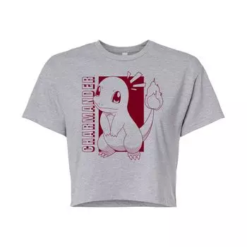 Укороченная футболка с рисунком Pokmon Charmander для юниоров Licensed Character, серый