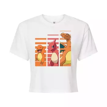 Укороченная футболка с рисунком Pokmon Charmander Evolution для юниоров Licensed Character, белый