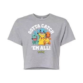 Укороченная футболка с рисунком Pokmon для юниоров «Поймай их всех» Licensed Character