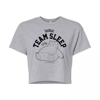 Укороченная футболка с рисунком Pokmon для юниоров Team Sleep Licensed Character, серый