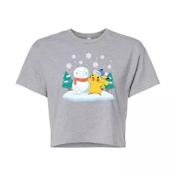 Укороченная футболка с рисунком Pokmon Pikachu и Snowman для юниоров Licensed Character