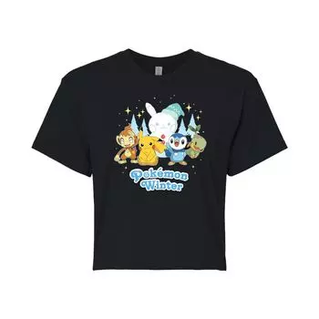 Укороченная футболка с рисунком Pokmon Winter для юниоров Snow Group Shot Licensed Character
