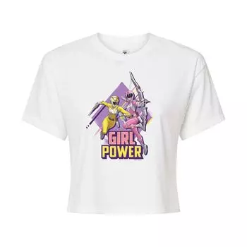 Укороченная футболка с рисунком Power Rangers для девочек Power Rangers для юниоров Licensed Character, белый