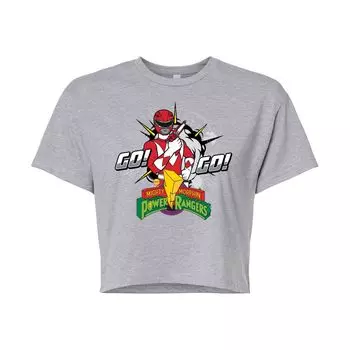 Укороченная футболка с рисунком Power Rangers для юниоров Red Ranger Licensed Character, серый
