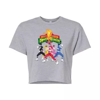 Укороченная футболка с рисунком Power Rangers для юниоров в стиле ретро Rangers Licensed Character, серый