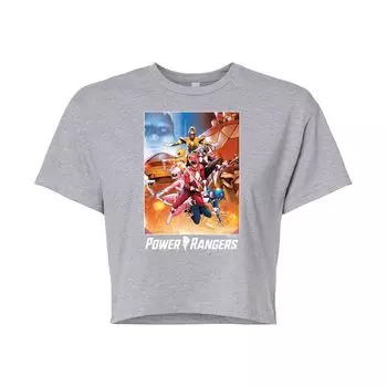 Укороченная футболка с рисунком Power Rangers для юниоров в стиле ретро Rangers Licensed Character, серый