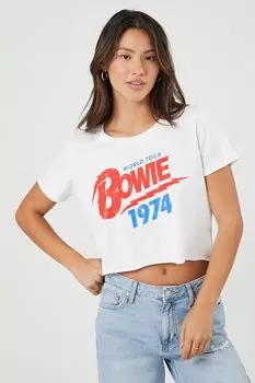 Укороченная футболка с рисунком Prince Peter Bowie Forever 21, белый