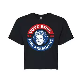Укороченная футболка с рисунком розы Golden Girls President для юниоров Licensed Character, черный