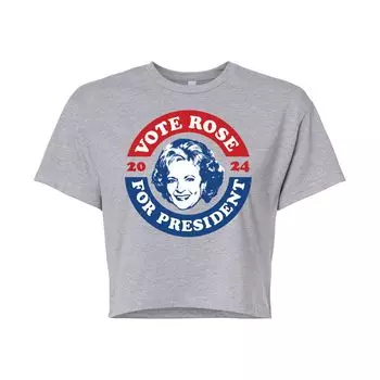 Укороченная футболка с рисунком розы Golden Girls President для юниоров Licensed Character, серый