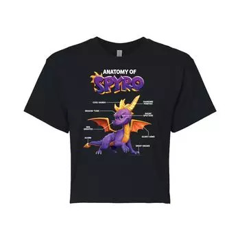 Укороченная футболка с рисунком Spyro Anatomy для юниоров Licensed Character, черный