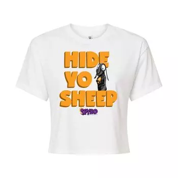 Укороченная футболка с рисунком Spyro для юниоров "Hide Yo Sheep" Licensed Character, белый