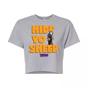Укороченная футболка с рисунком Spyro для юниоров "Hide Yo Sheep" Licensed Character, серый