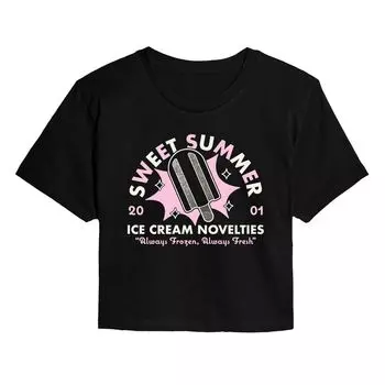 Укороченная футболка с рисунком Sweet Summer для юниоров Licensed Character, черный