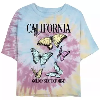 Укороченная футболка с рисунком тай-дай и принтом «Спираль тай-дай» California Golden State Of Mind для юниоров