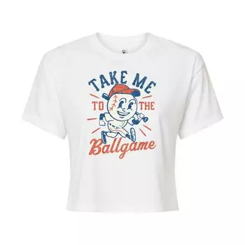 Укороченная футболка с рисунком Take Me To The Ballgame для юниоров Licensed Character, белый