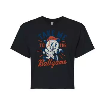 Укороченная футболка с рисунком Take Me To The Ballgame для юниоров Licensed Character, черный