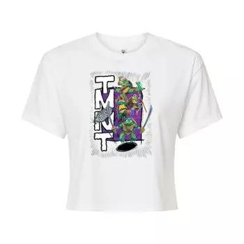 Укороченная футболка с рисунком Teenage Mutant Ninja Turtles Mutant Mayhem для юниоров Licensed Character, белый