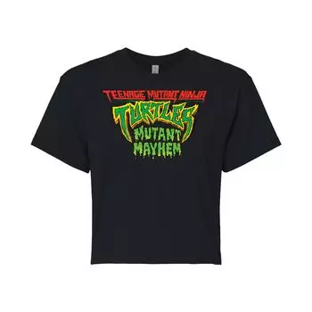 Укороченная футболка с рисунком Teenage Mutant Ninja Turtles Mutant Mayhem для юниоров Licensed Character, черный