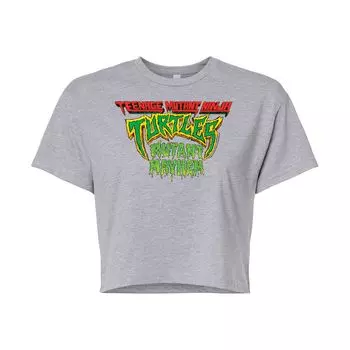 Укороченная футболка с рисунком Teenage Mutant Ninja Turtles Mutant Mayhem для юниоров Licensed Character, серый