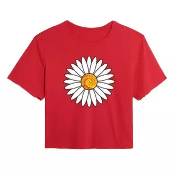 Укороченная футболка с рисунком Tie Dye Daisy для подростков Licensed Character, красный