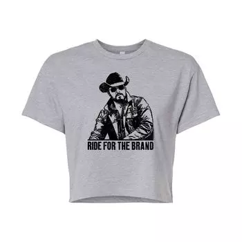 Укороченная футболка с рисунком Yellowstone для юниоров "Ride For The Brand" Licensed Character, серый