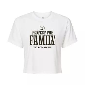Укороченная футболка с рисунком Yellowstone Family для юниоров Licensed Character, белый