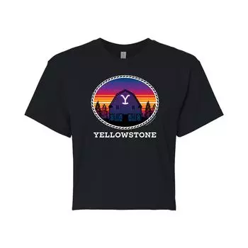 Укороченная футболка с рисунком Yellowstone Sunset Barn для юниоров Licensed Character