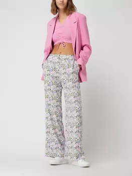 Укороченная футболка с рюшами, модель «Аста» Noisy May, розовый