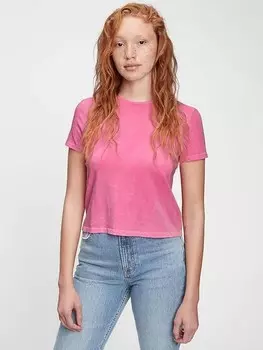 Укороченная футболка с укороченным рисунком Gap, розовый