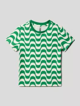 Укороченная футболка с узором по всей поверхности Blue Effect, зеленый