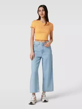 Укороченная футболка с узором в полоску модель "МАДИ" Vero Moda, желтый