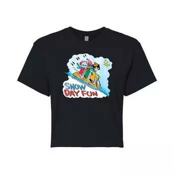 Укороченная футболка с забавным рисунком Pete The Cat Snow Day для юниоров Licensed Character