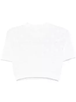 Укороченная футболка с жаккардовой монограммой 72 Givenchy, белый