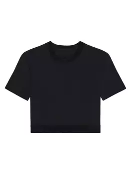 Укороченная футболка с жаккардовым низом и логотипом Givenchy, черный