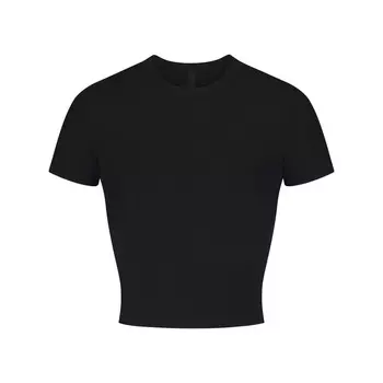 Укороченная футболка SKIMS Soft Lounge, цвет Onyx
