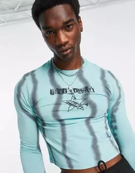 Укороченная футболка скинни с длинными рукавами и принтом на груди ASOS DESIGN ASOS DESIGN
