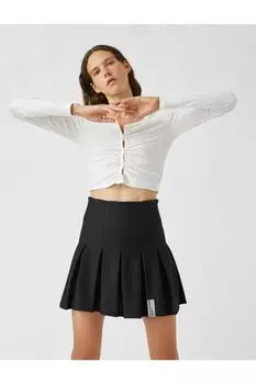 Укороченная футболка со сборками и длинными рукавами Koton, экрю