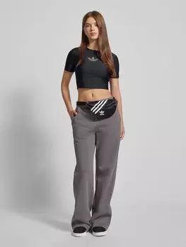 Укороченная футболка со стразами adidas Originals, черный