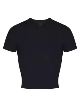 Укороченная футболка Soft Lounge Skims, цвет onyx