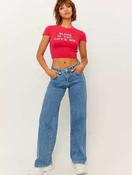 Укороченная футболка стрейч Tally Weijl, цвет fuchsia