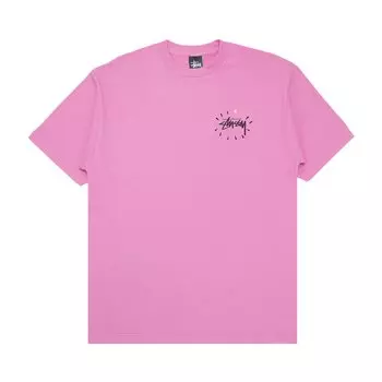 Укороченная футболка Stussy с черепом, розовая