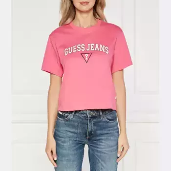 Укороченная футболка свободного кроя Guess, розовый