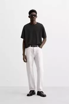 Укороченная футболка свободного кроя ZARA, черный