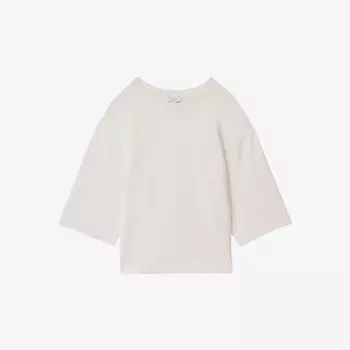 Укороченная футболка свободного покроя из хлопка Cassie Reiss, белый