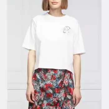 Укороченная футболка The Kooples, белый